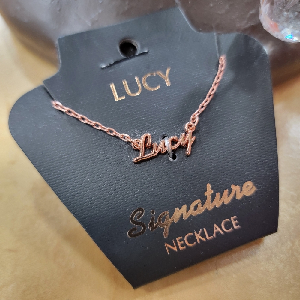 LUCY Personalized Necklace in Rose Gold